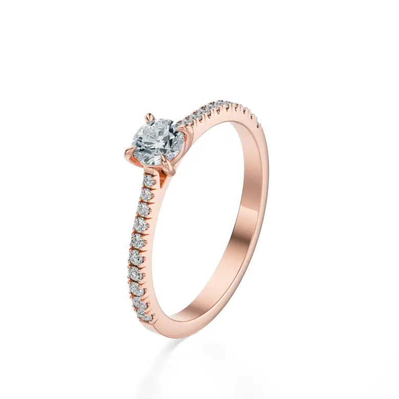 Pierścionek z różowego złota z diamentami AJPZ_104